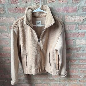 Abercrombie & Fitch Tan Sherpa Jacket